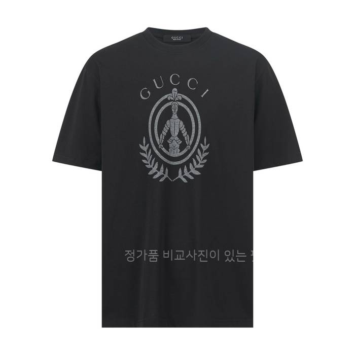 구* 프린트 코튼 저지 반팔티셔츠