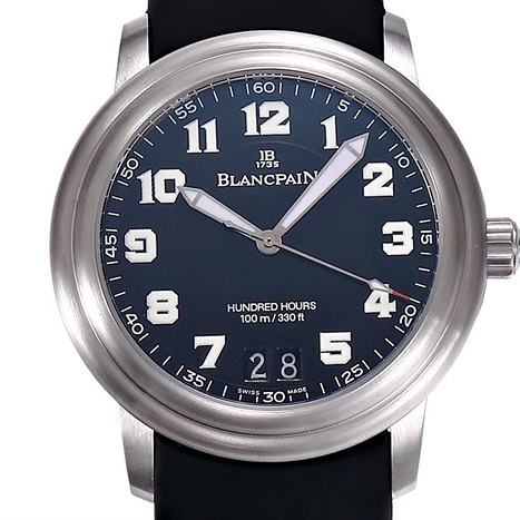 블랑팡(BLANCPAIN)르망 빅데이트 2850B 스틸 블랙다이얼 러버스트랩